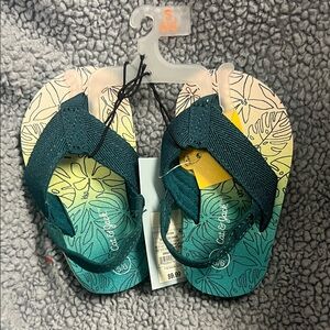 Cat & Jack Teal and Yellow Sandals